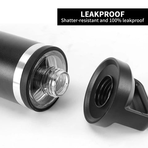 Screw Top Lid Replacement For Yeti Rambler Cups, No Cap Leakproof Chug Cap That Fits All Rambler 18oz 26oz 36oz 46oz 64oz shown next to a cup