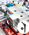 Pro Shop Grade Quick Release Lever Handles With No Sweat Adjustment M10X60MM Zinc Alloy Male Thread Stud Knobs installed on machining tool.