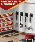 Five Pack Heavy Duty Adhesive Hooks That Hold Up To 22lb Self Adhesive Wall Hangers Waterproof Rustproof Stainless Steel in kitchen