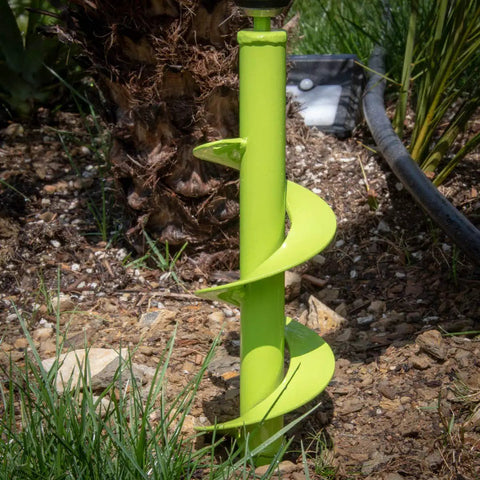 Auger Drill Bit For Planting Bulbs And Flowers Digs Holes Fast 3.5 By 8.5 Inch Garden Bedding Plant Auger in soil