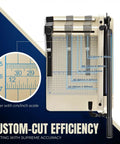 Heavy Duty 12 Inch Guillotine Paper Cutter For A4 Papers Up To 400 Sheets With Metal Base Trimmer showing precision measurement grid