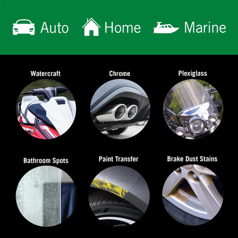 Go-To Car Wipes For Paint Scratches Water Spots Headlight Oxidation on metal, watercraft, chrome, plexiglass, bathroom surfaces