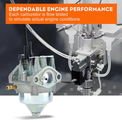 Auto Choke Carburetor And Air Filter Kit For Honda GCV160 Engines, showing carburetor undergoing flow test for engine performance.