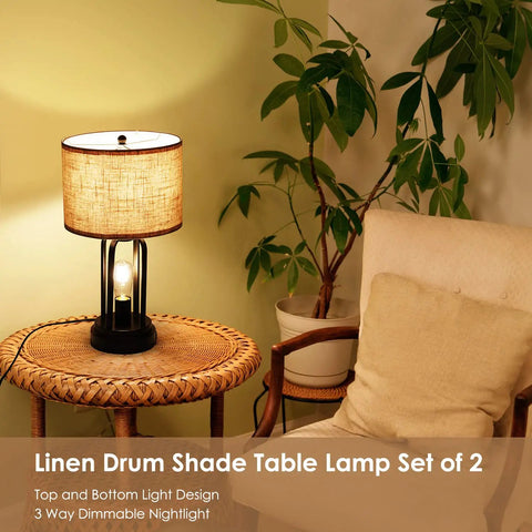 Farmhouse End Table Lamps Set Of 2 With Touch Control And 3 Way Dimmable Night Light USB Port Dual Bulbs Perfect For Living Room Or Bedroom Nightstand Matte Black Finish Easy To Use And Cozy For Any Space