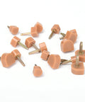 Ten Pairs High Heel Tips Replacement Kit With U Shape Heel Caps Covers And Metal Pins In Black Or Brown Includes Five Pairs Of Thin 2.4mm Pins And Five Pairs Of Thick 3mm Pins For Easy Stiletto Heel Replacement displayed on a white surface