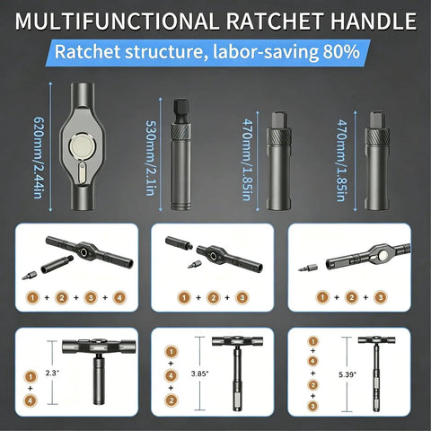 Heavy Duty 24 Piece Magnetic Ratchet Screwdriver Kit With S2 Steel Bits And Durable Aluminum Grip For No Sweat DIY Repairs And Quick Gear Adjustments On The Go multifunctional ratchet handle dimensions with magnetic bits