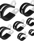 80 Piece Cable Clamp Kit With 7 Sizes In 304 Stainless Steel Metal Clamps Rubber Insulated Cushioned Hose And Pipe Clamps