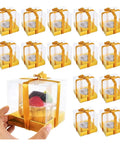 Golden Cake Gift Boxes 30 Pack With Clear Viewing Windows Premium Dessert Packaging For Weddings and Parties