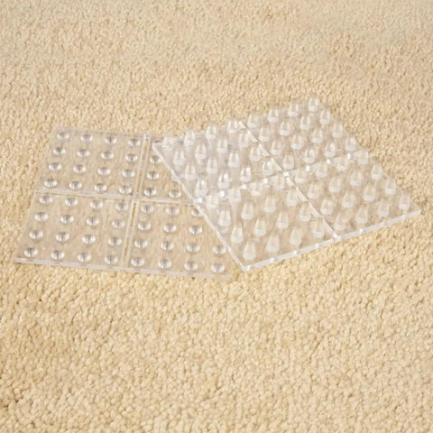 4 Inch Square Carpet Protectors With Self Stick Spiked Bottom, Dent Proof Floor Pads For Tables Beds Sofas And Chairs, Three Eighths Inch