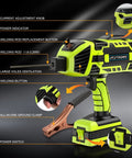 Diagram of Grab-And-Go 110V Portable Handheld Arc Welder for Home DIY Projects with parts labeled, 120 Amp tool, 3.9 lb weight