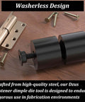 Beefy Dimple Die Tool for Dzus Fasteners in Metal Fabrication, shown with screws and hinge, black oxide finish