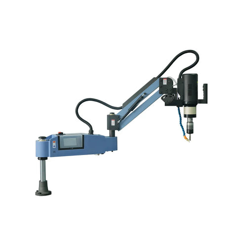 Versatile Electric Tapping Machine With Auto Oil Spraying System And Flexible 360 Degree Head side view showing drill and control unit.