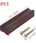Six Piece Walnut Wood Drawer Handles Set With 2.5 Inch Hole Centers, Rectangular Solid Wood Cabinet Pulls, screws included