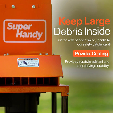 Beast Of A Leaf Mulcher Shredder With 15 Amp Motor 120 Volt Power Three 11 Inch Blades with powder-coated steel body