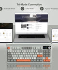 75 Percent Mechanical Keyboard With Tri Mode Wireless Connection And Interactive TFT Display Featuring A Programmable Knob For Custom GIFs And Next Level Typing On Your Dope Gaming Rig with devices.