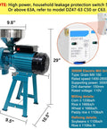 Heavy Duty Electric Wet And Dry Grain Mill Grinder 3000W High Power Milling Machine 110V Commercial Grain Grinder with dimensions.