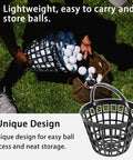 Person carrying Golf Ball Basket With Handle Holds Up To 25 Balls Plastic Ball Container Black For Outdoor Practice