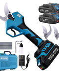 Cordless Electric Pruning Shears Featuring A Badass Brushless Motor Cuts One Point Six Inch Branches Smoothly Includes Dual Rechargeable Batteries.