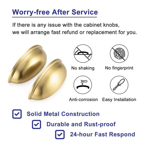 Brushed Gold Cabinet Pulls 3 Inch Hole Centers Bin Cup Handles Pack Of 10 Zinc Alloy Rust Resistant For Cabinets Doors Drawers