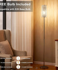 Lit Crystal Floor Lamp With Sparkling K9 Crystal Shade For Living Room Bedroom Dorm Office Or Hotel Tall Modern Glam Minimalist Pole Standing Light That Delivers Bright Warm Glam Glow And Ambience next to armchair