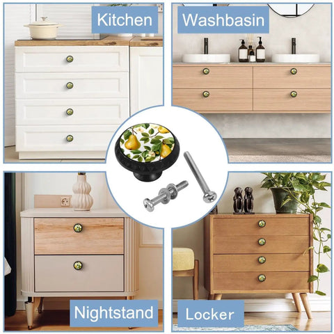 Snazzy Pear Shaped Cabinet Knobs 4 Pack Drawer Pulls for Kitchen Bath Bedroom Office Dresser Handles on furniture