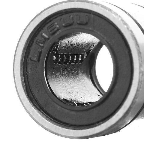 Close-up of LM8SUU Linear Ball Bearings 8mm Bore 15mm OD 17mm Length Sealed Dual Shield for CNC Machines and 3D Printers