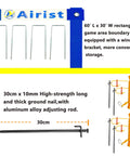 Heavy Duty Volleyball Net Set With Anti Sag System And Aluminum Poles Adjustable Height from Eight Feet to Seven Feet Eight Inches components