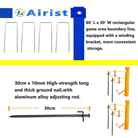 Heavy Duty Volleyball Net Set With Anti Sag System And Aluminum Poles Adjustable Height from Eight Feet to Seven Feet Eight Inches components