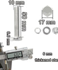 Measurements of components for Heavy Duty Pneumatic Swivel Caster Wheels With Side Brakes For Workbenches Furniture Carts And Garage
