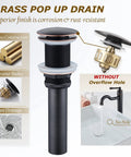 Brass pop-up drain assembly for Vessel Sink Faucet Tall Deck Mount Bathroom Dope Look With ORB Finish Brass Construction Roman Arc Spout