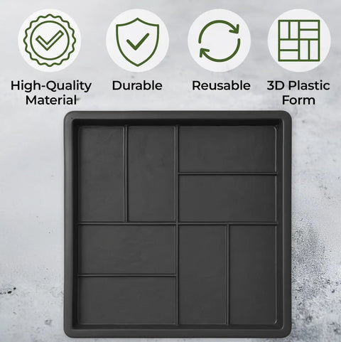 DIY Friendly Large Reusable Concrete Parquet Patio Paving Mold For Walkways Pathmaker Style Stone Pavers