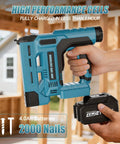 Badass Heavy Duty 18 Gauge Cordless Brad Nailer And Crown Stapler Combo With Fast Charger held with 4.0Ah battery for home carpentry.