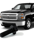12 Piece 5.3 and 6.0 LS Exhaust Manifold Bolts Set 551696 for GM LS1 LS2 LS3 LSX LT Engines shown with truck background