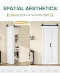 36 Inch By 84 Inch Bifold Barn Door System With Hardware Kit Included For Two Doors Bi Fold Sliding Closet Doors 40 Inch Track Kit