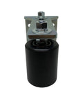 Front view of Sliding Gate Guide Post Rollers 3 Inch Black L Bracket Mount with Rear Adjustable Bracket and Double Hard Nylon Rollers.