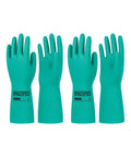 Two Pairs Nitrile Chemical Resistant Gloves With Flocked Lining Latex Free Fifteen Mil Thick Twelve Point Six Inch Long X Large