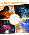 Multi-scenario use of 4 Pack Transparent Eye Shield Replacement For Bench Grinder And Grinding Machine Safety Guard Durable Eye Protection For Workshop Use Fits Electric Drill And Grinder Shields Your Eyes From Debris, shown amid welding activities