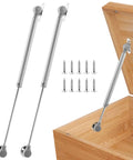 Two Pack Soft Close Lid Supports Hinges For Storage Chests And Lift Top Benches, 150N Adjustable Lid Stay Hardware, 0 To 110 Degree Opening, Fits Flat Or Curved Wooden Lids, Left And Right Pair Required.