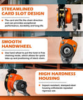 Manual Lever Chain Hoist Come Along 3300lbs 5ft Chain 1.5 Ton 1.5M showcasing streamlined design, handwheel, and durable housing