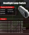 Volvo Truck Front Left Headlight Switch 13 Pin Replacement Part For FH12 FM VNL 50-104-003 20942844 Direct Fit OEM Compatibility