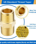 4 Pack Hex Nipple 1 Inch NPT Male To 1 Inch NPT Male Solid Brass Pipe Fittings Equal Nipples Connectors For Plumbing Projects