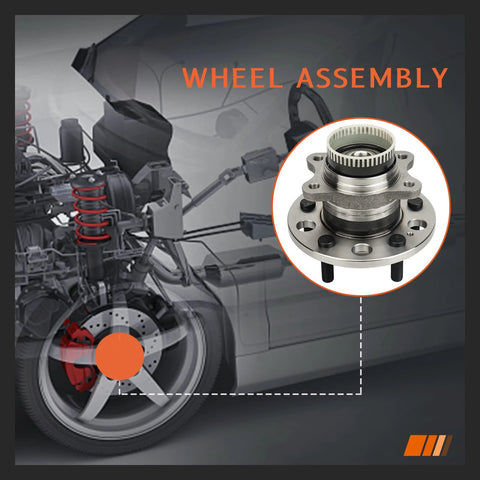 Beefy Rear Driver And Passenger Side Wheel Hub And Bearing Assembly For Hyundai Azera 2011 To 2017 Sonata 2010 To 2014