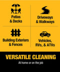 Image showing cleaning applications: patios, decks, driveways, walkways, exteriors, fences, vehicles, RVs, ATVs.
