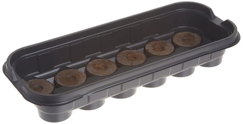 All In One Seed Starter Windowsill Greenhouse Kit With 12 Biodegradable 36mm Peat Pellets in water tight base tray