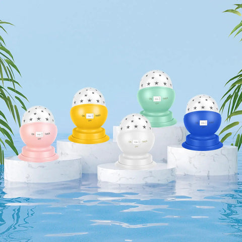 Rotating Star Projector Night Light For Nursery Plug In Ceiling Light With 30 Minute Timer Cozy 3000K White Glow Kid Friendly
