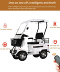 Haoweih 800W Electric Golf Cart For Adults With 60V Lead Acid Battery, showing remote locking feature and anti-theft alarm system.