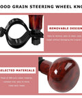 Woodgrain Steering Wheel Spinner Knob For Cars And Trucks, Smooth Auto Turning Booster, anti slip handle with ABS material