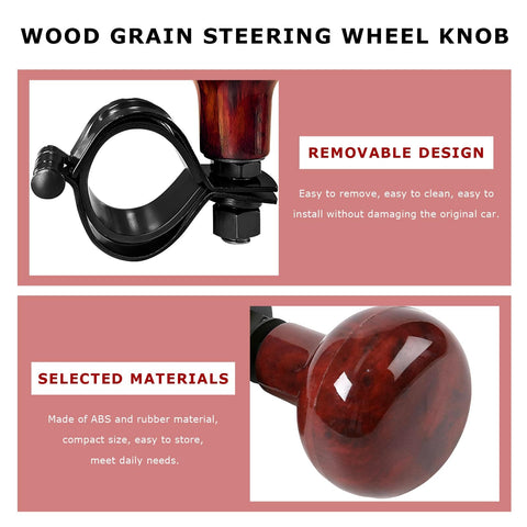 Woodgrain Steering Wheel Spinner Knob For Cars And Trucks, Smooth Auto Turning Booster, anti slip handle with ABS material