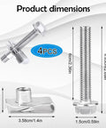 Includes Four 304 Stainless Steel Fuel Tank Strap Bolts And Four Premium Locking Nuts For Silverado 1999 Through 2021 dimensions