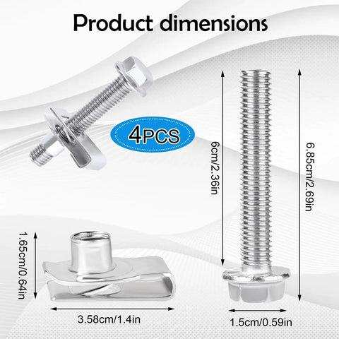 Includes Four 304 Stainless Steel Fuel Tank Strap Bolts And Four Premium Locking Nuts For Silverado 1999 Through 2021 dimensions